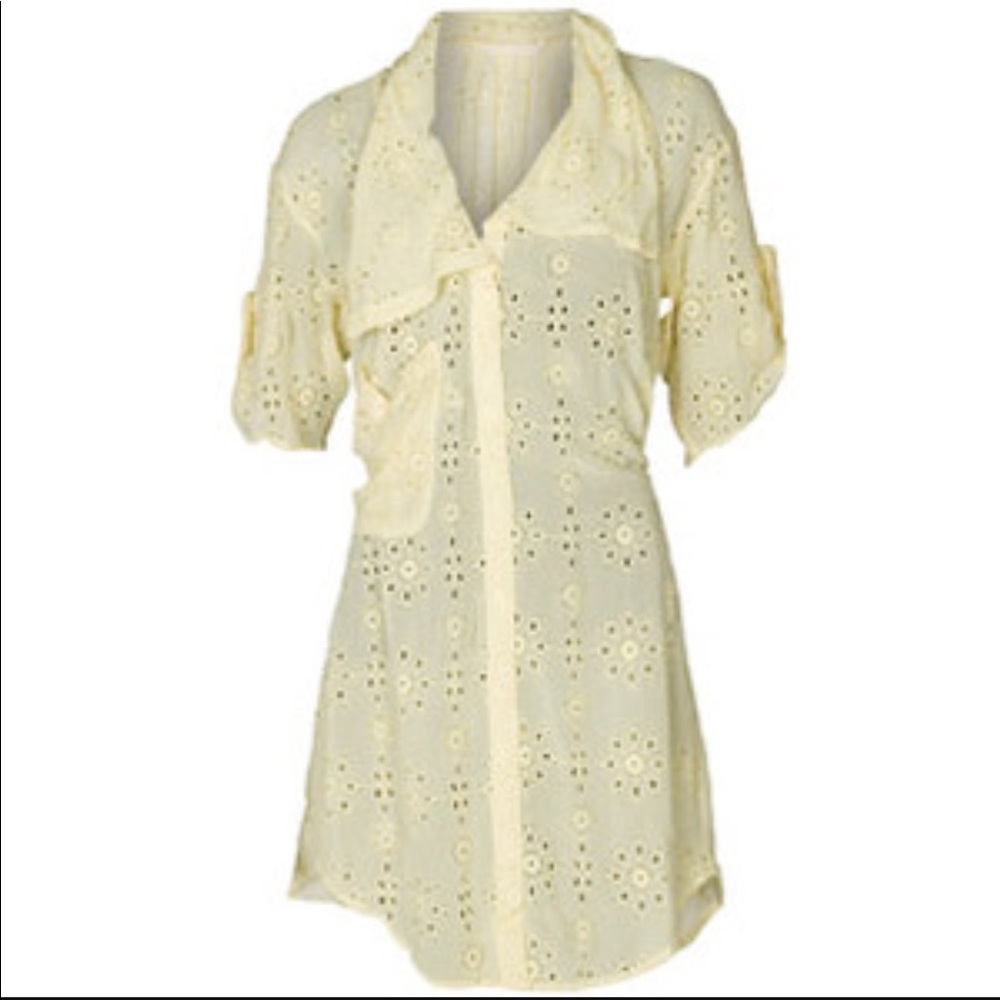 All Saints Monet Shirt Silk Dress in Sundance